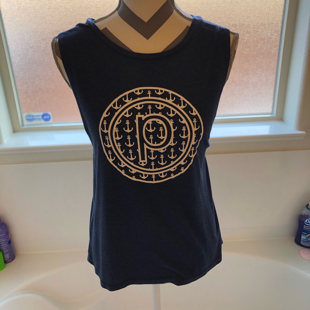 Navy Blue Anchor Circle P Tank